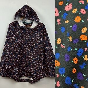Herschel Supply Company Voyage Poncho In Black Mini Floral Sz XS